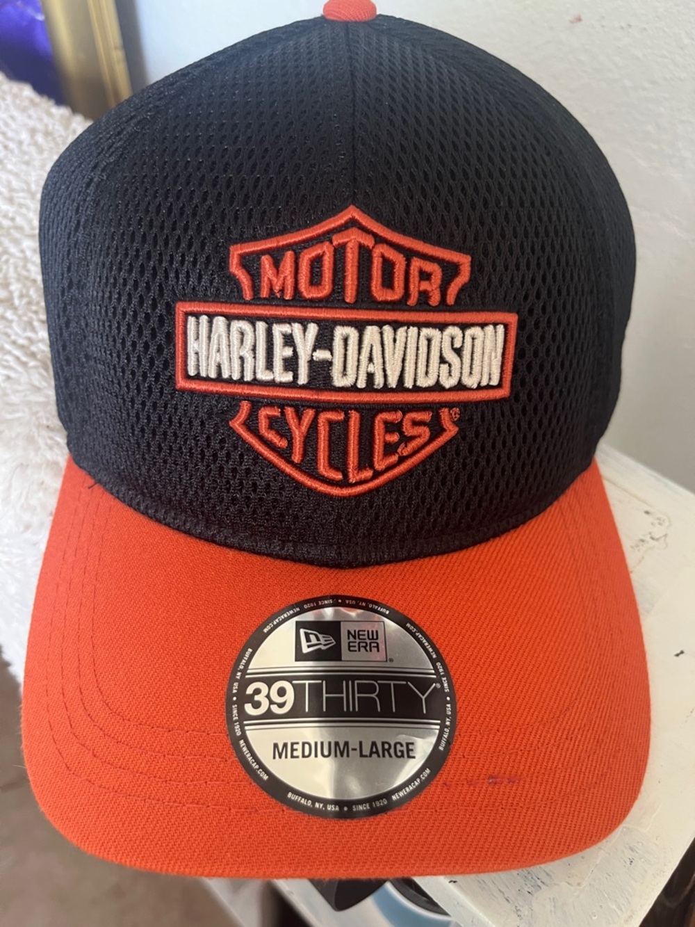 Harley Davidson Black and Orange Baseball Cap NWT